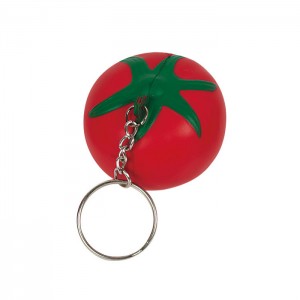 Hot sale Factory China Wholesale Toys PU Foam Squeeze Tomato Keychain Promotional Stress Balls Anti Anxiety Personalized Gift