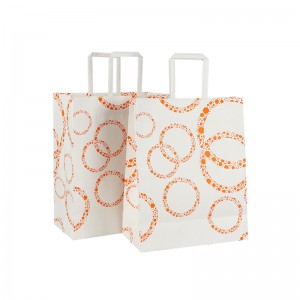 BT-0368 white kraft paper bags with logo printing