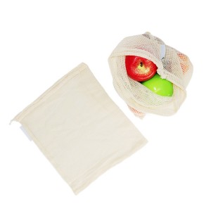 BT-0433 mesh cotton produce bags with logo
