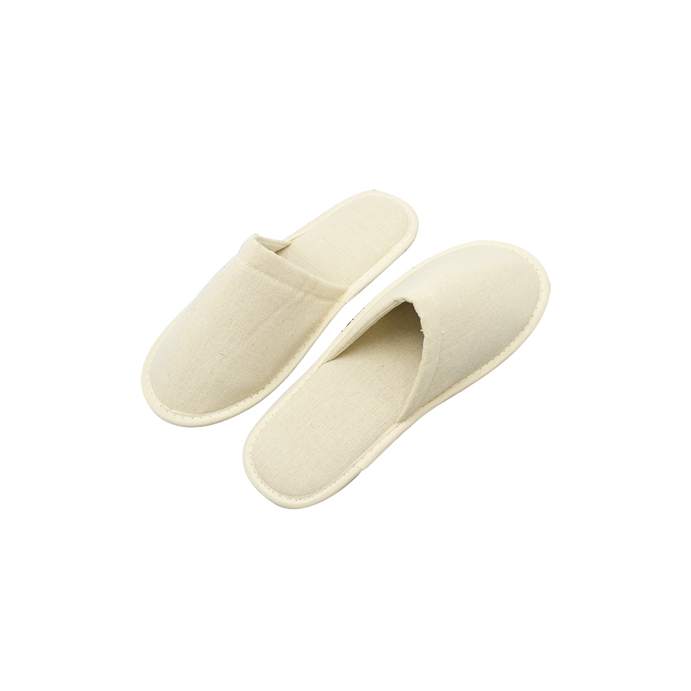 AC-0471 unisex cotton hotel slippers with logo printed