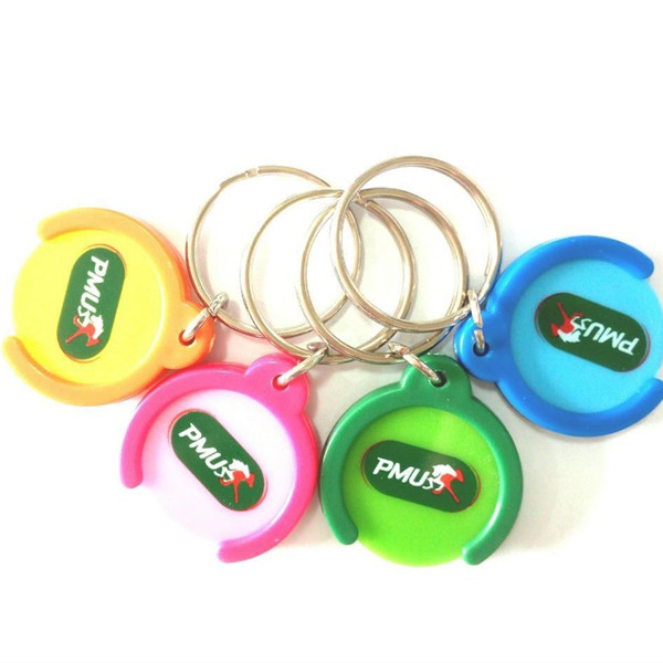 branded ABS trolley coin keyring