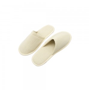 AC-0471 unisex cotton hotel slippers with logo printed