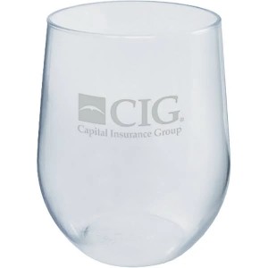 HH-0110 Clear plastic stemless wine glass